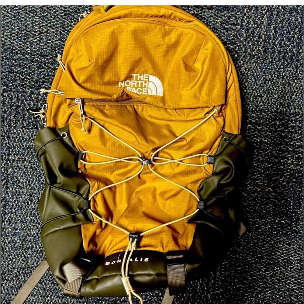 The North Face Mustard and Olive Backpack